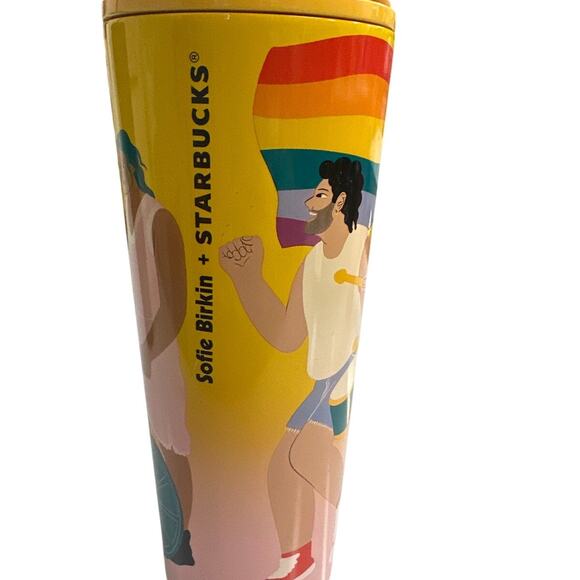 Sofie Birkin × Starbucks Pride Tumbler 24 oz Cold Cup Rare NWT - Picture 1 of 8